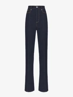Women's High-waisted Straight Leg Jeans in >Alexander McQueen Store