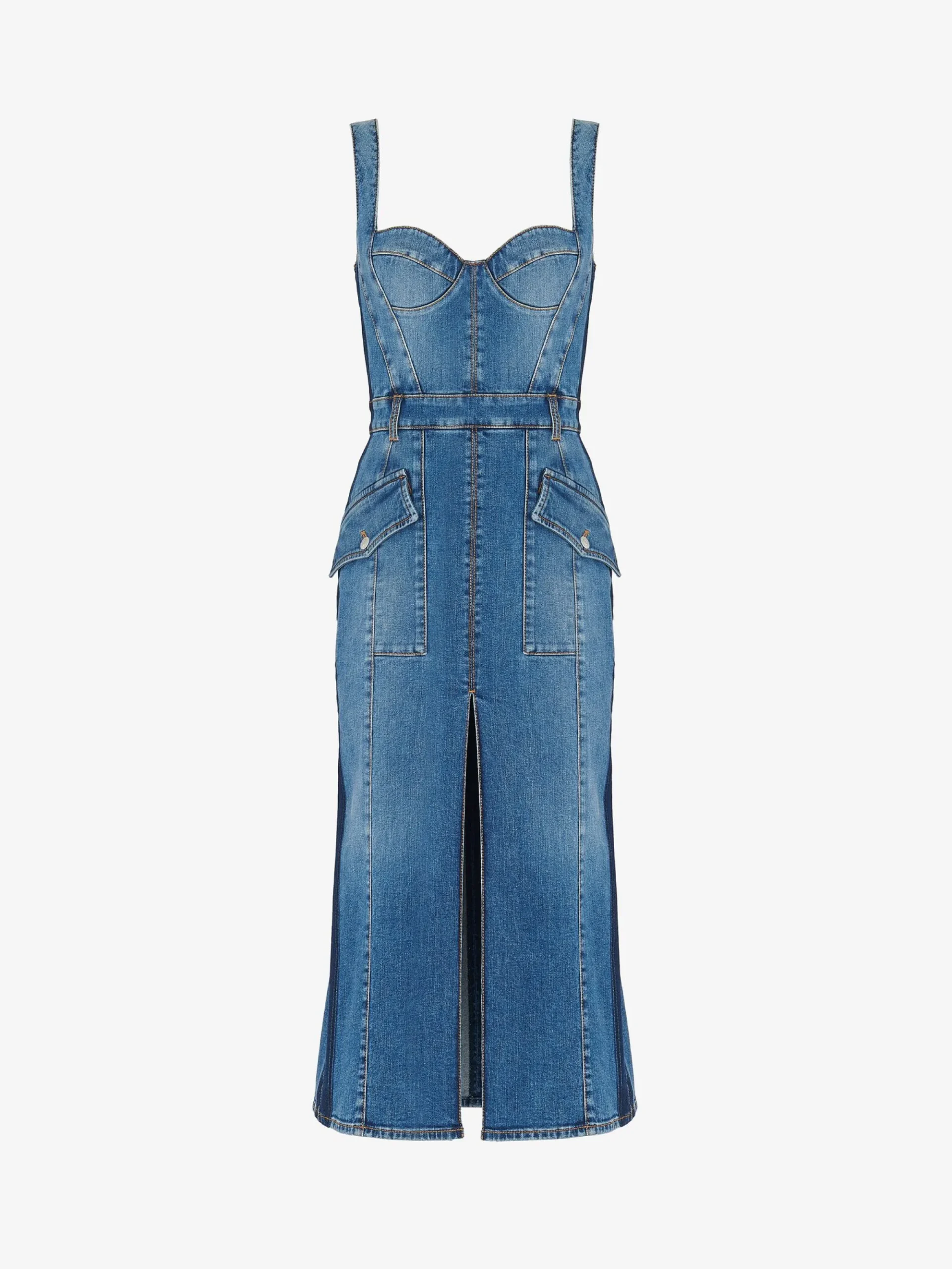Women's Kickback Denim Dress in >Alexander McQueen Fashion