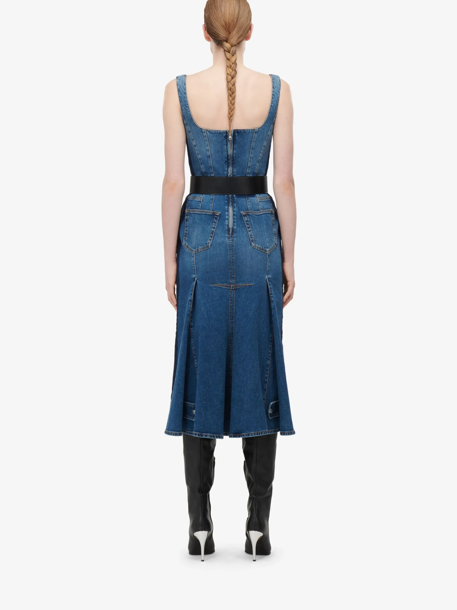 Women's Kickback Denim Dress in >Alexander McQueen Fashion