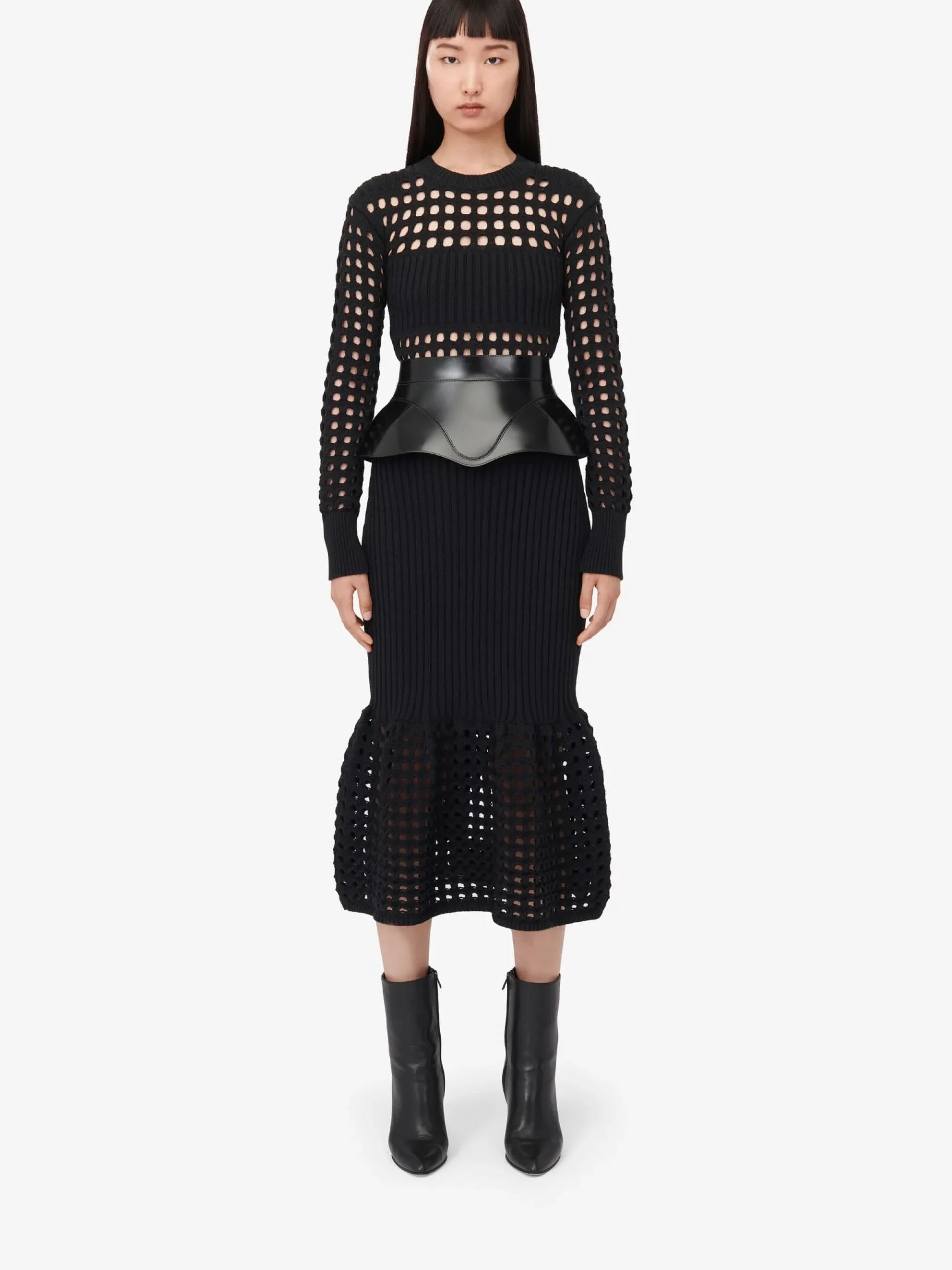 Women's Knitted Mesh Midi Dress in >Alexander McQueen Clearance