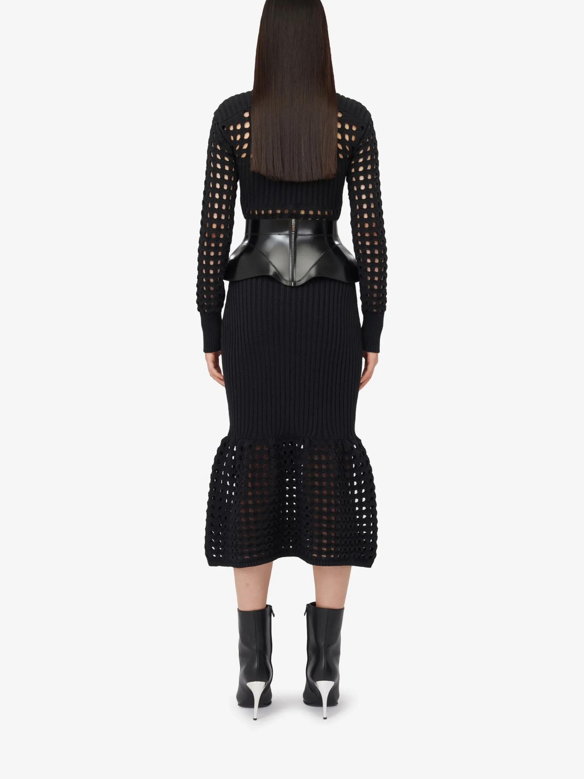 Women's Knitted Mesh Midi Dress in >Alexander McQueen Clearance
