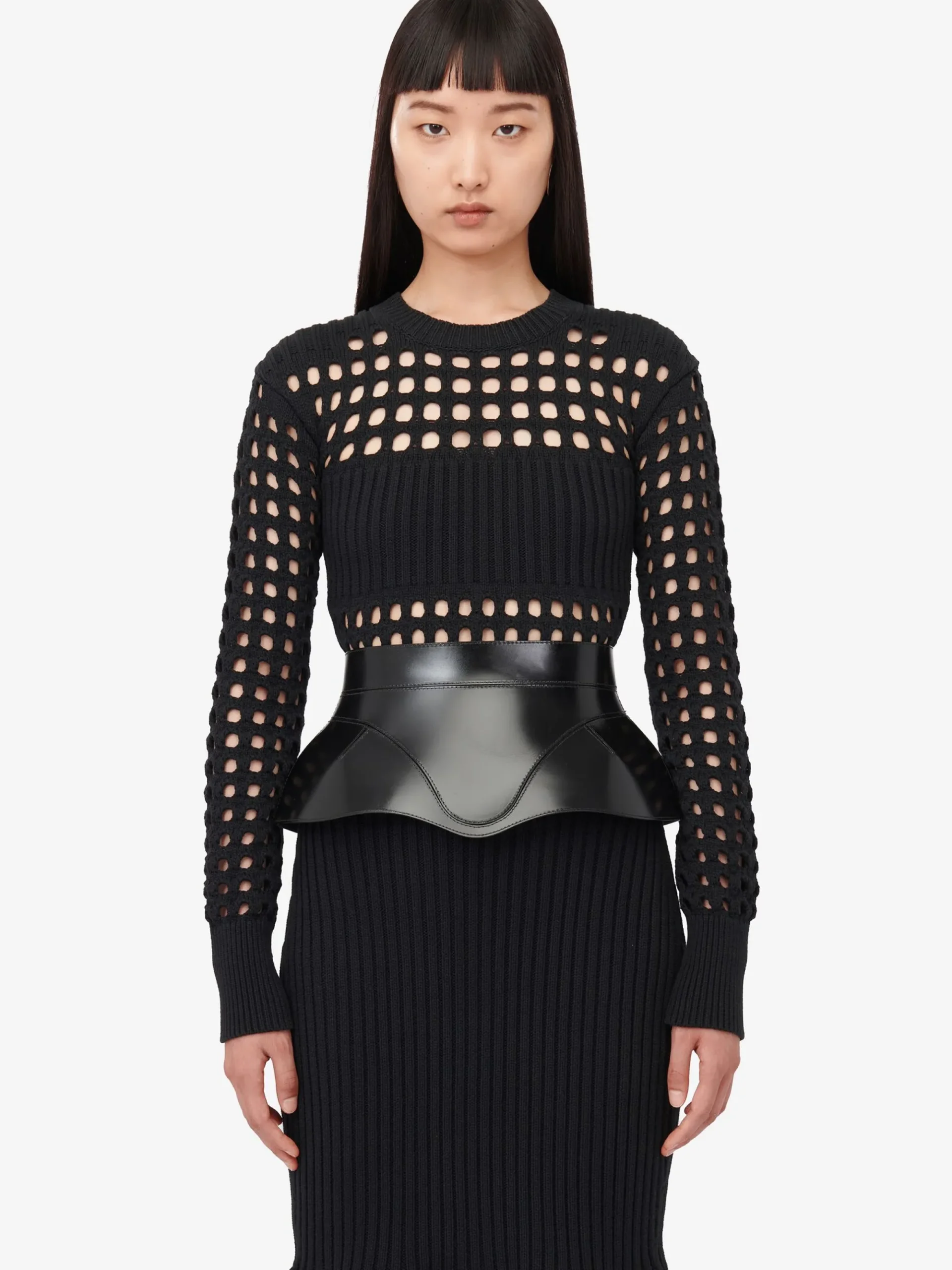 Women's Knitted Mesh Midi Dress in >Alexander McQueen Clearance