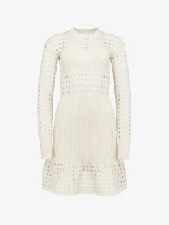 Women's Knitted Mesh Mini Dress in >Alexander McQueen Cheap