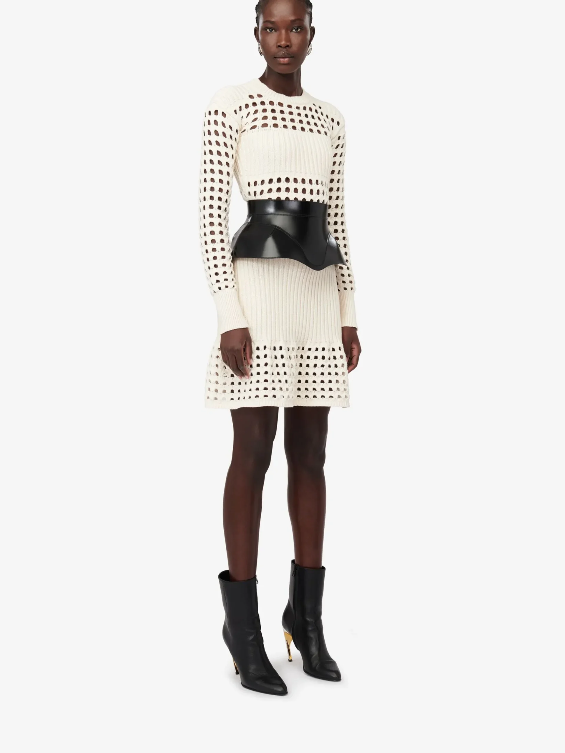 Women's Knitted Mesh Mini Dress in >Alexander McQueen Cheap