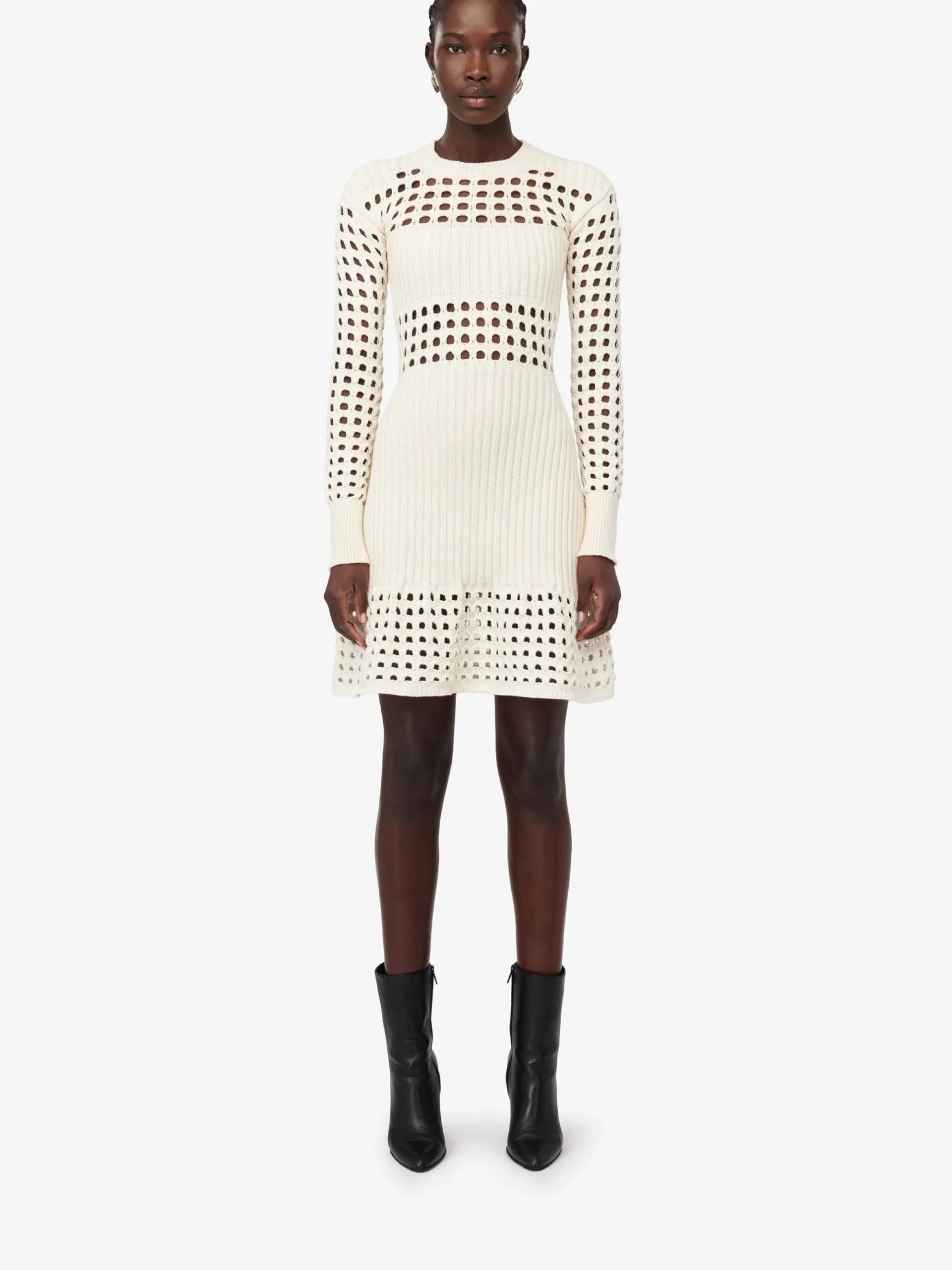 Women's Knitted Mesh Mini Dress in >Alexander McQueen Cheap