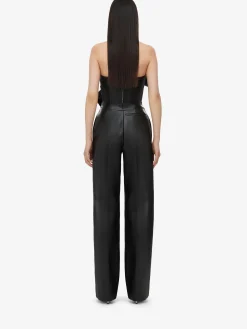 Women's Knotted Bow Leather Corset in ><noscript><img width=