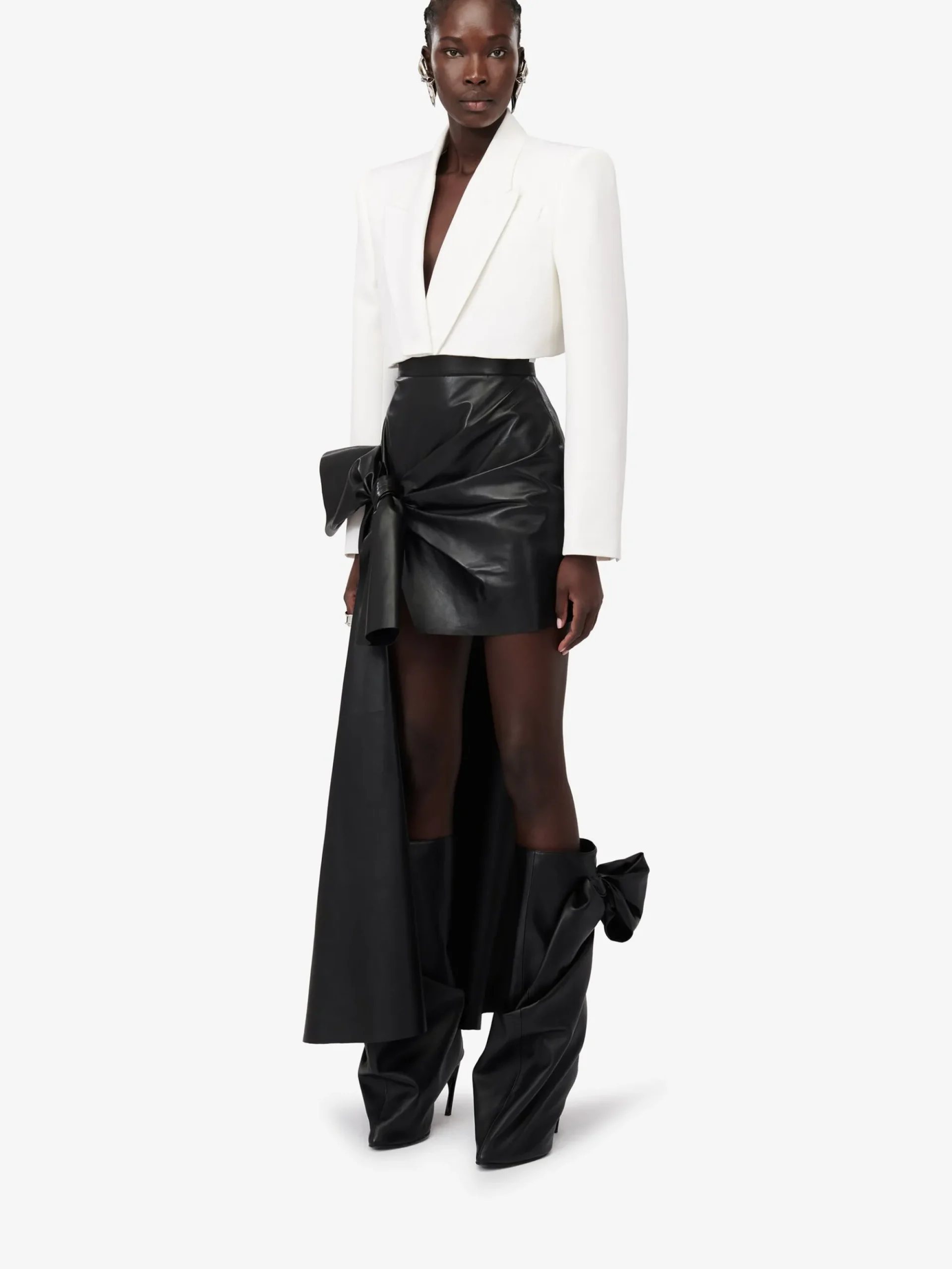 Women's Knotted Drape Mini Skirt in >Alexander McQueen Fashion