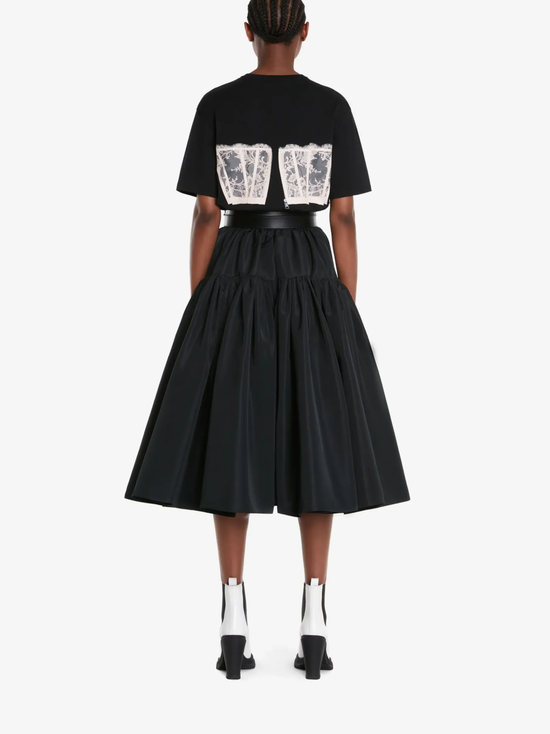 Women's Lace Corset T-shirt in >Alexander McQueen Clearance