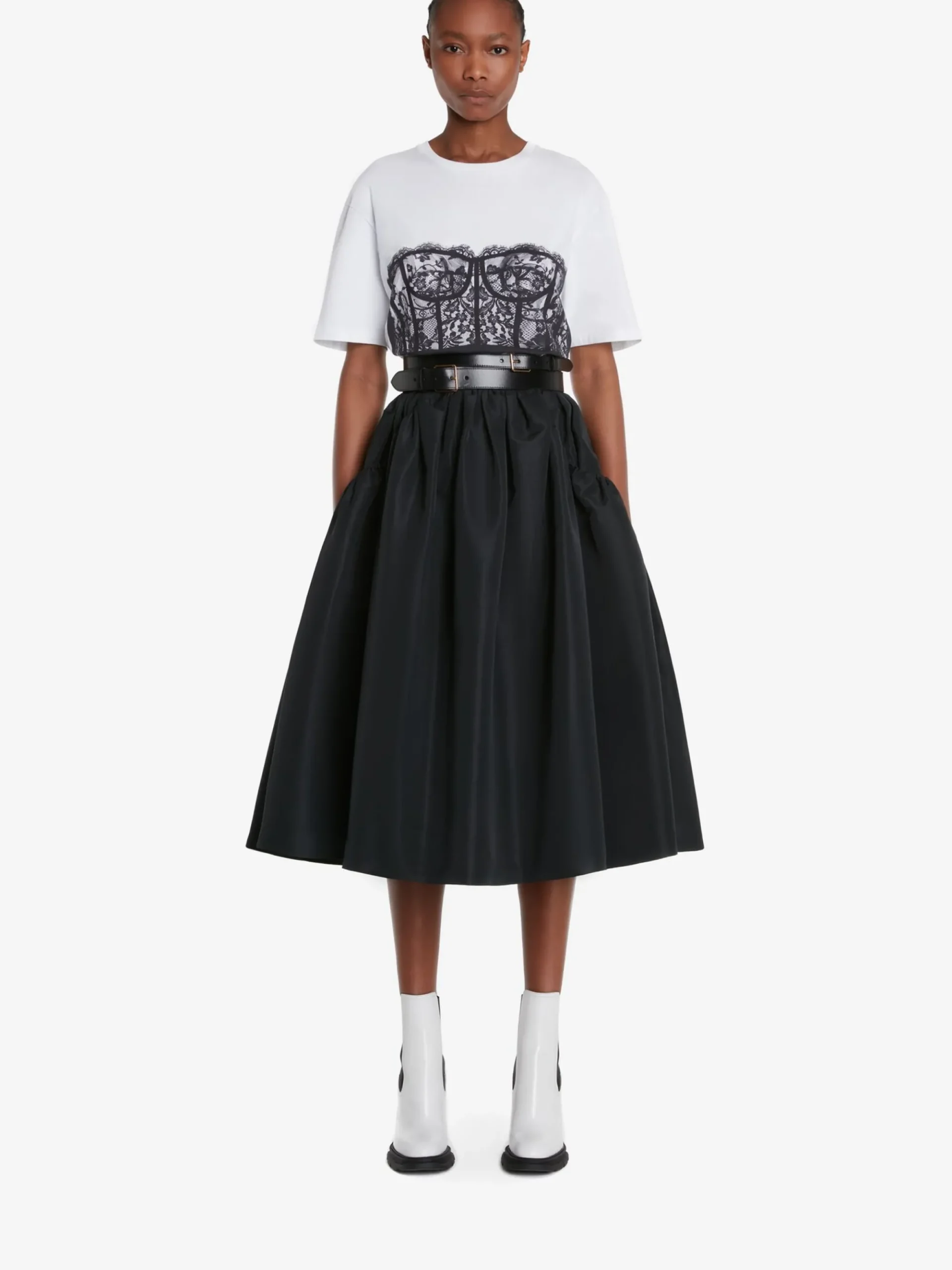 Women's Lace Corset T-shirt in >Alexander McQueen Flash Sale