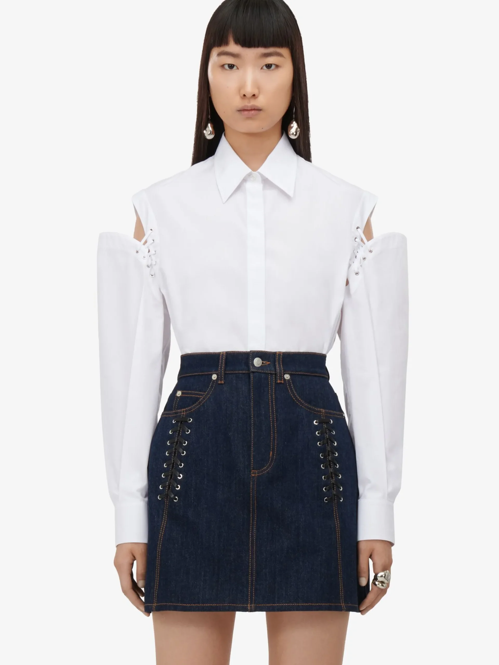 Women's Lace Detail Mini Skirt in >Alexander McQueen Clearance