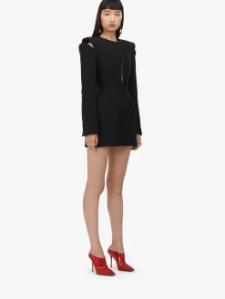 Women's Lace Detail Slashed Mini Dress in ><noscript><img width=