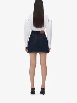 Women's Lace Detail Slashed Cocoon Shirt in ><noscript><img width=