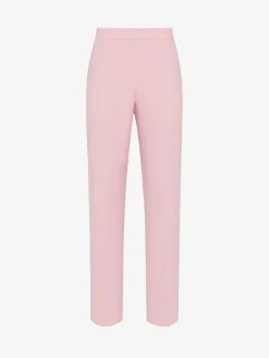 Women's Leaf Crepe Cigarette Trousers in >Alexander McQueen Fashion