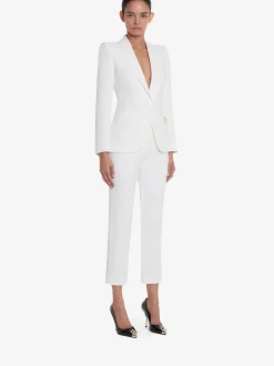 Women's Leaf Crepe Cigarette Trousers in ><noscript><img width=