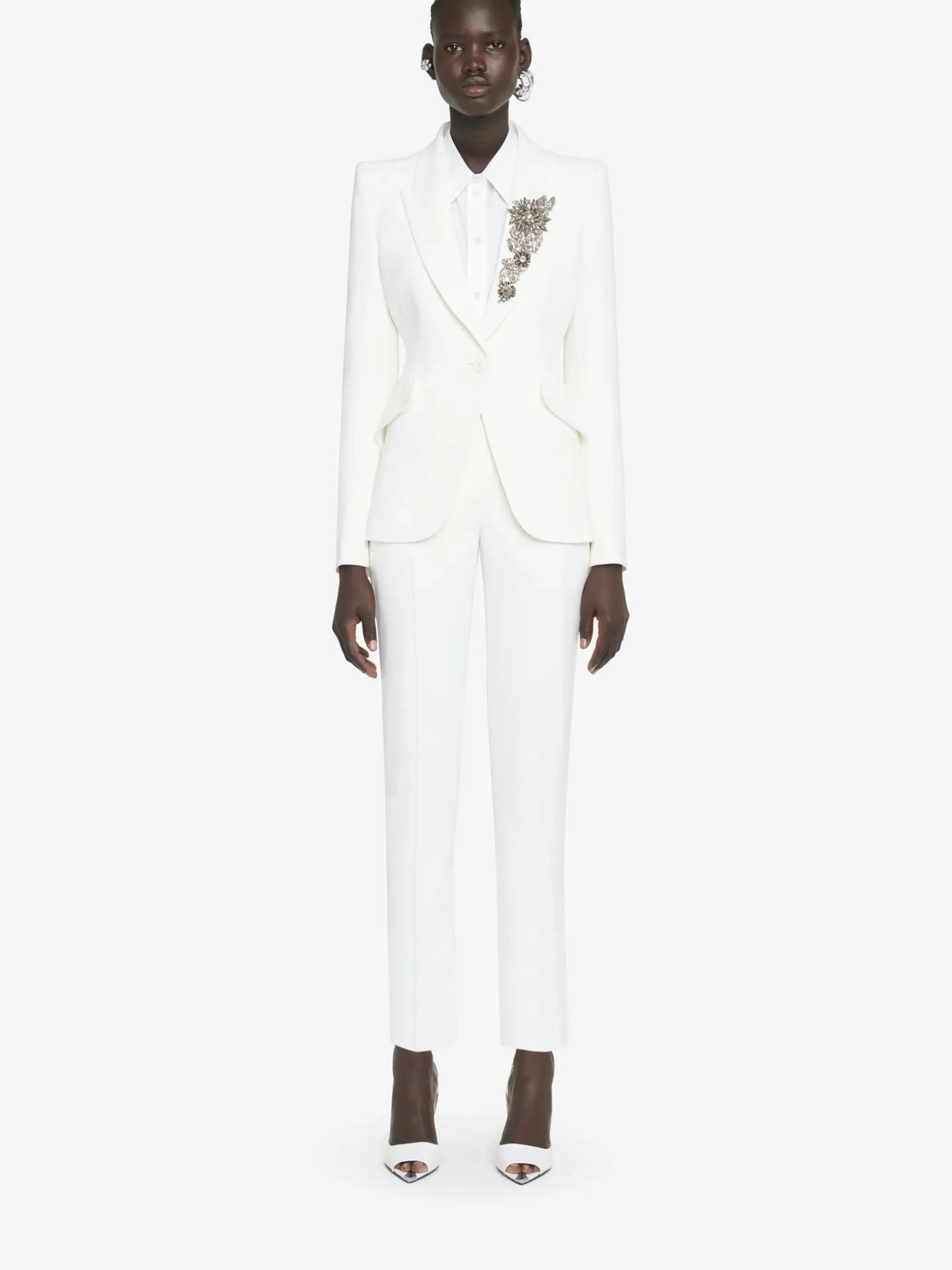 Women's Leaf Crepe Cigarette Trouser in >Alexander McQueen Cheap