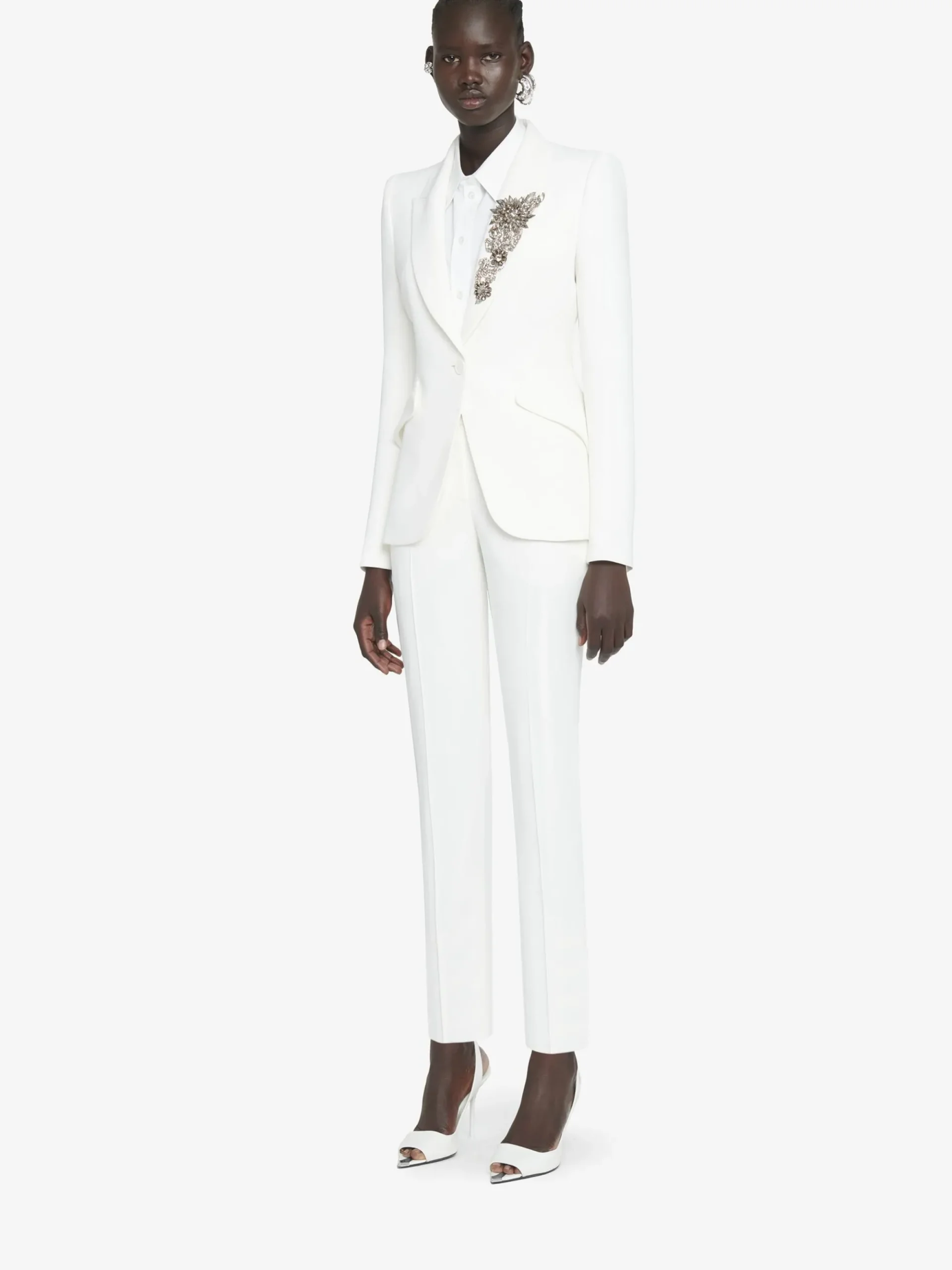 Women's Leaf Crepe Cigarette Trouser in >Alexander McQueen Cheap