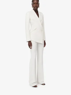 Women's Leaf Crepe Drop Hem Jacket in ><noscript><img width=