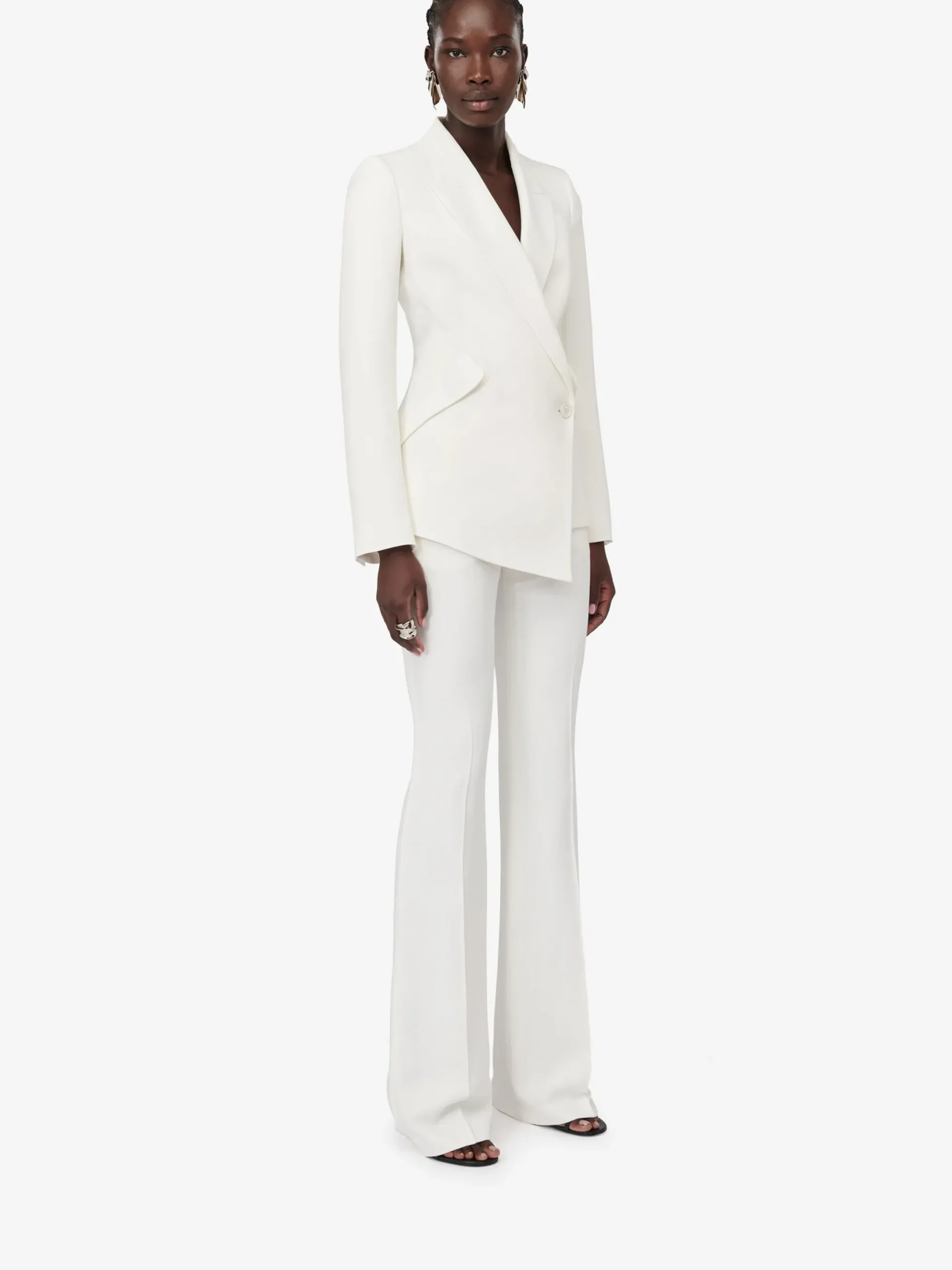 Women's Leaf Crepe Drop Hem Jacket in >Alexander McQueen New