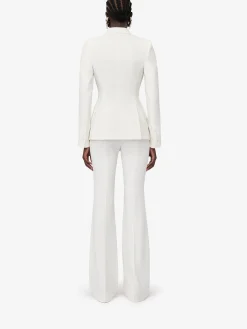 Women's Leaf Crepe Drop Hem Jacket in ><noscript><img width=