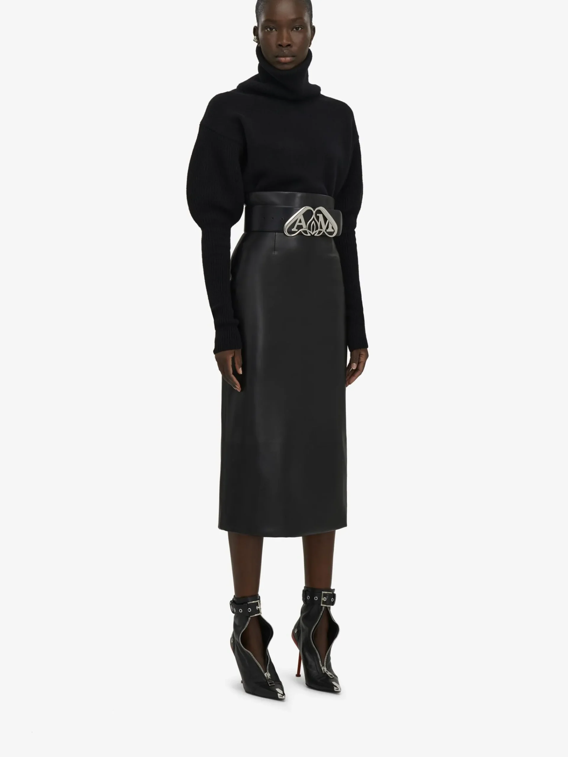 Women's Leather Bustier Skirt in >Alexander McQueen Flash Sale