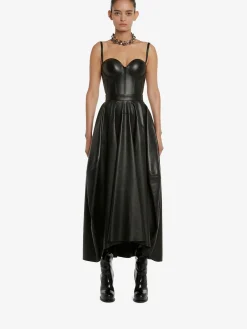 Women's Leather Corset Top in >Alexander McQueen Shop