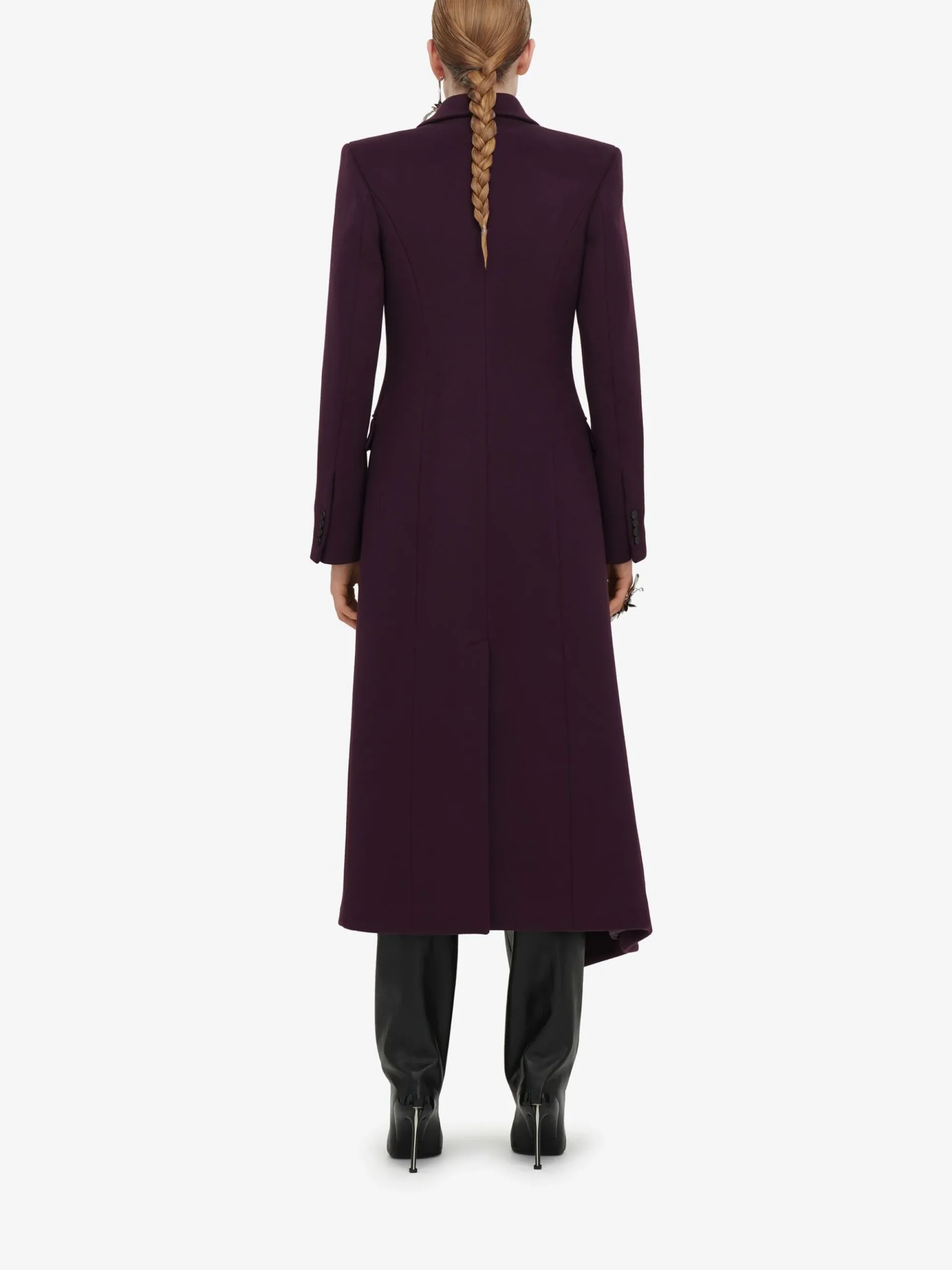 Women's Long Draped Coat in >Alexander McQueen Sale