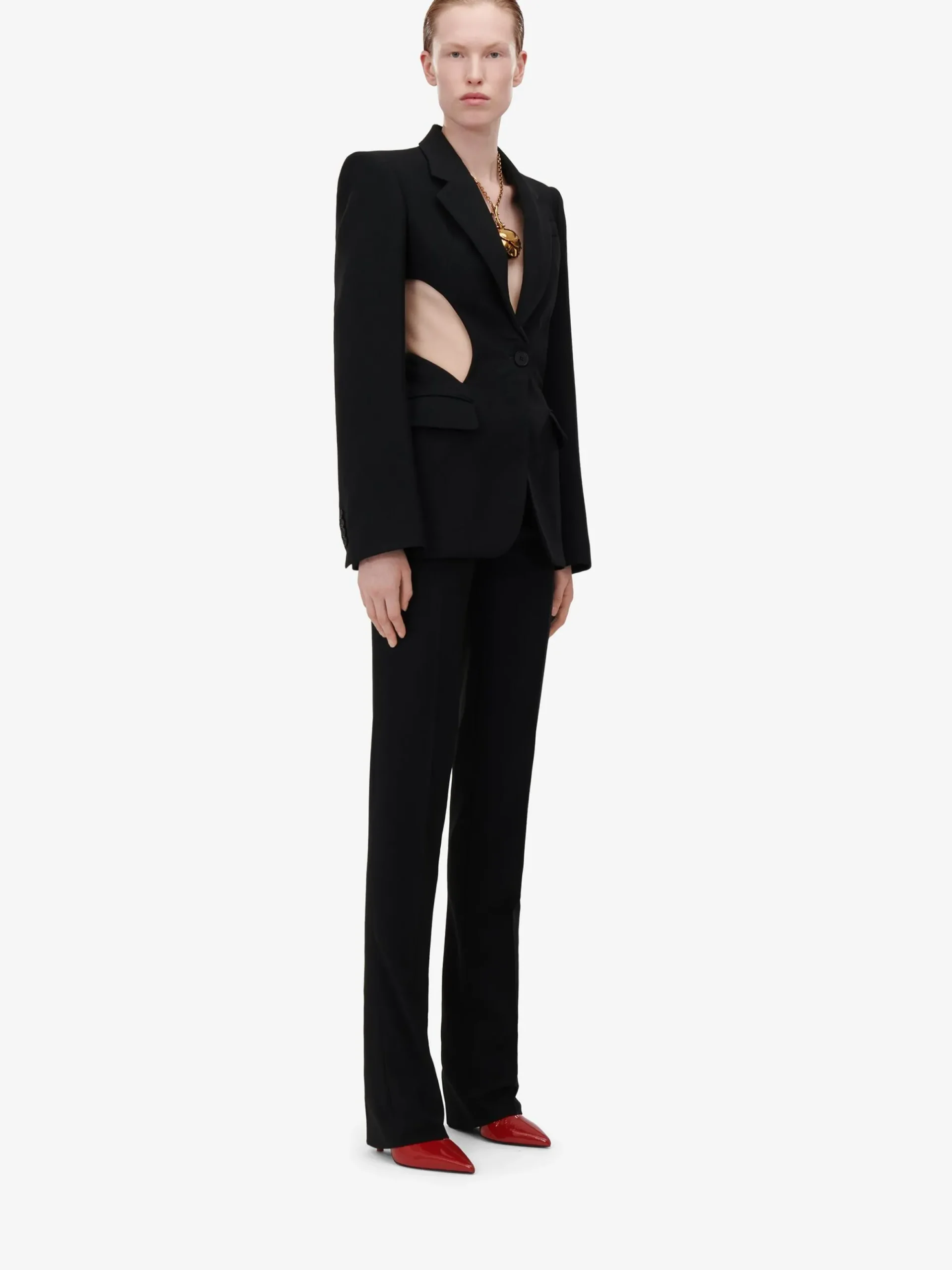 Women's Low-waisted Straight Leg Trousers in >Alexander McQueen Fashion