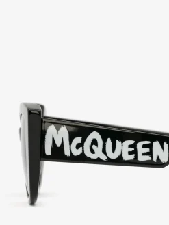 Women's McQueen Graffiti Cat-eye Sunglasses in ><noscript><img width=