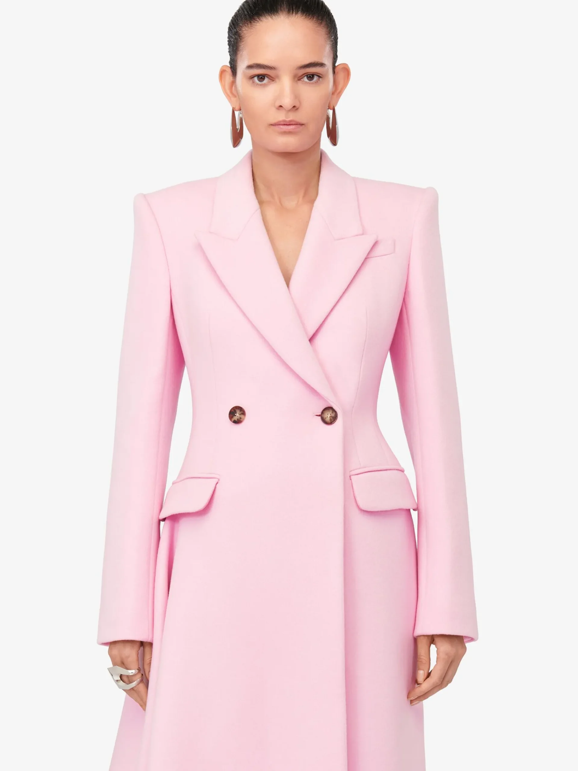 Women's Midi Draped Coat in >Alexander McQueen Cheap