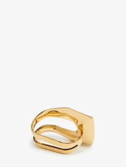 Women's Modernist Double Ring in >Alexander McQueen Best Sale