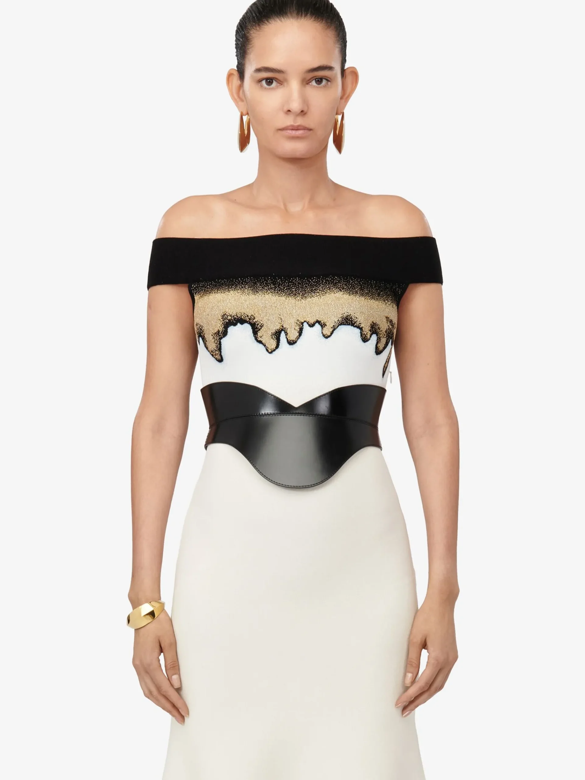 Women's Off-the-shoulder Jacquard Dress in >Alexander McQueen Fashion