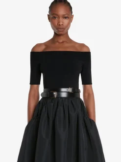 Women's Off-the-shoulder Knit Top in >Alexander McQueen Best