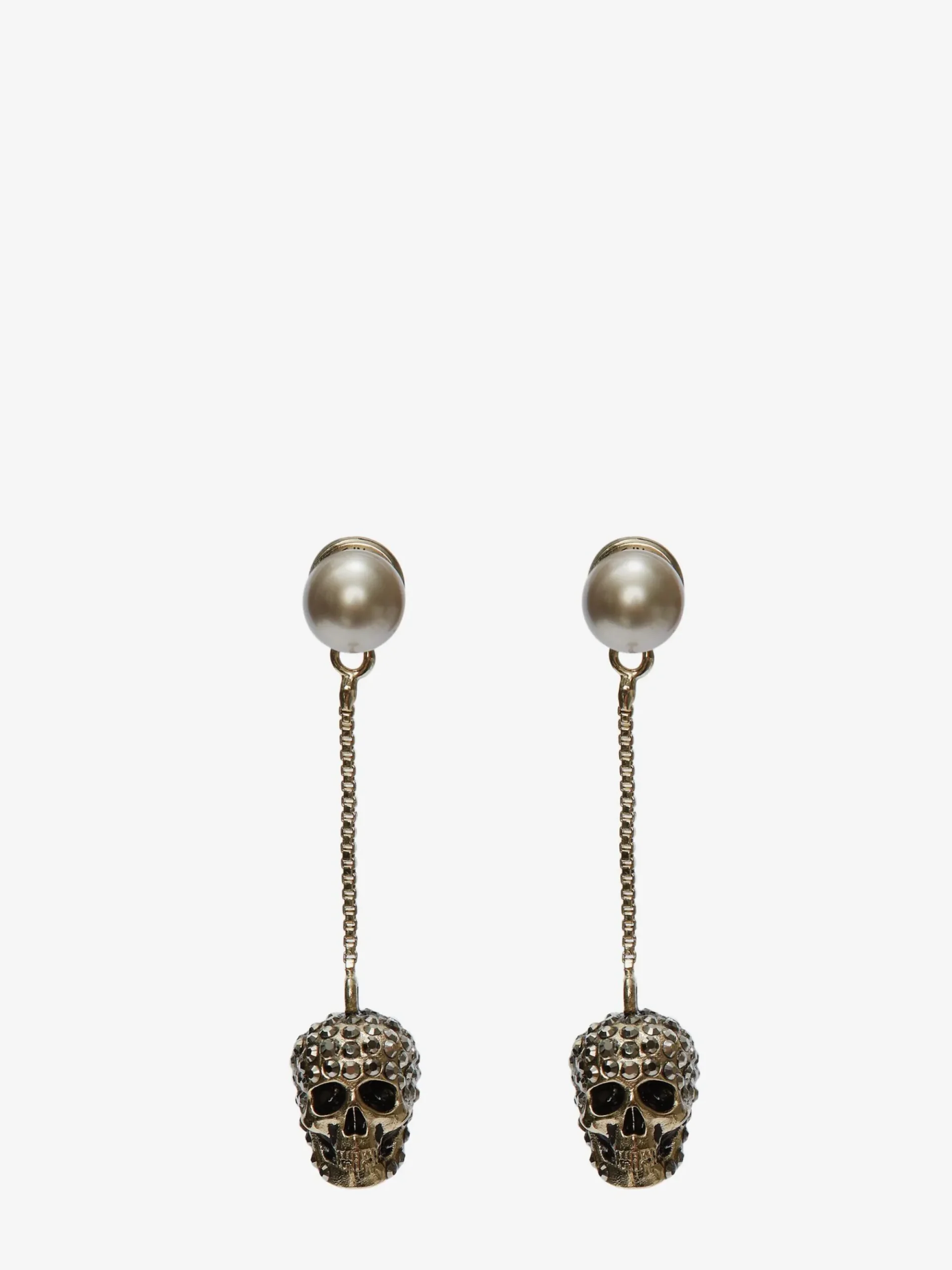 Women's Pave Skull Chain Earrings in >Alexander McQueen Flash Sale