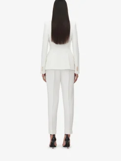 Women's Peak Shoulder Leaf Crepe Jacket in ><noscript><img width=