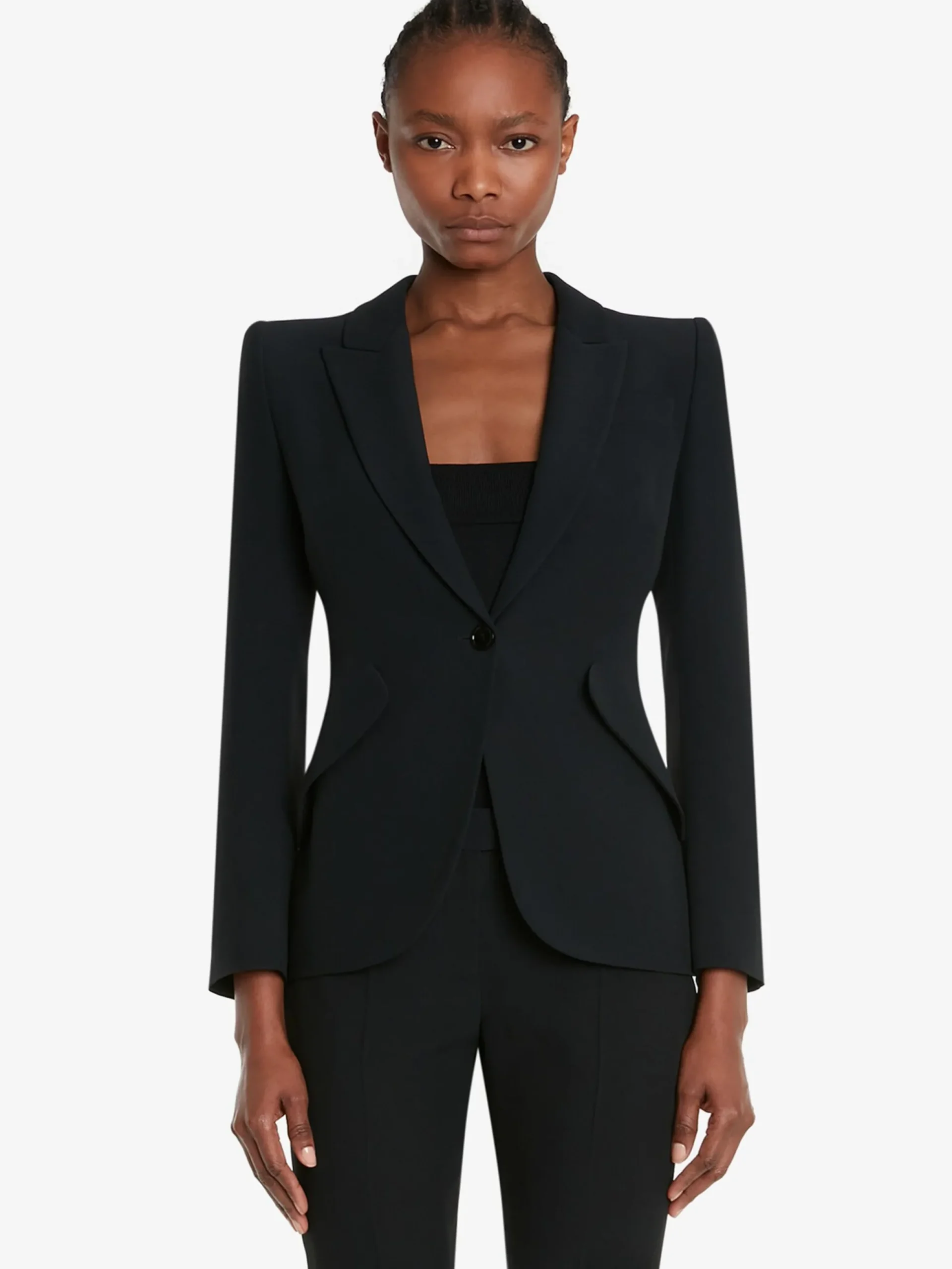 Women's Peak Shoulder Leaf Crepe Jacket in >Alexander McQueen Clearance