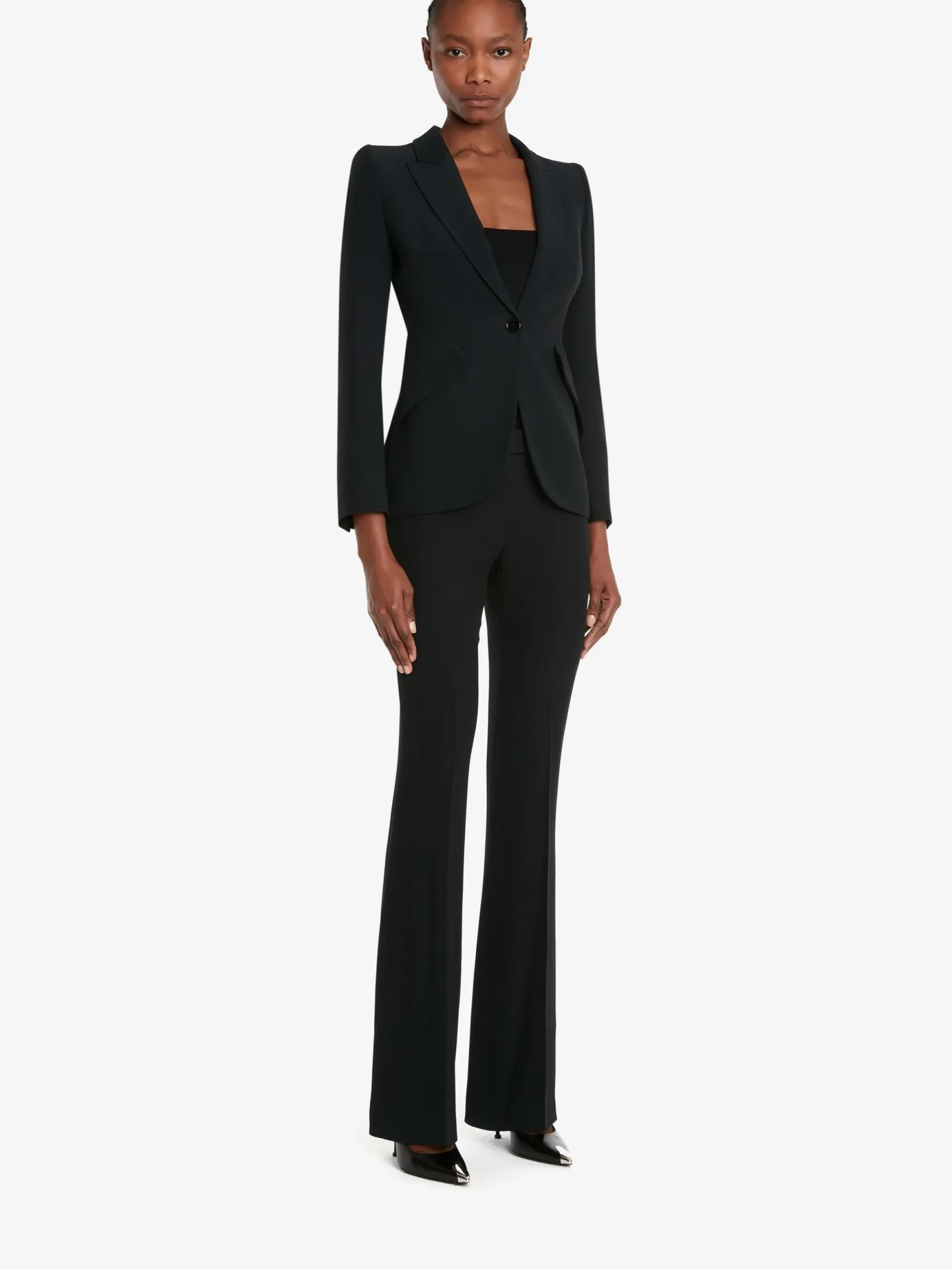 Women's Peak Shoulder Leaf Crepe Jacket in >Alexander McQueen Clearance