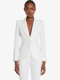 Women's Peak Shoulder Leaf Crepe Jacket in >Alexander McQueen Best
