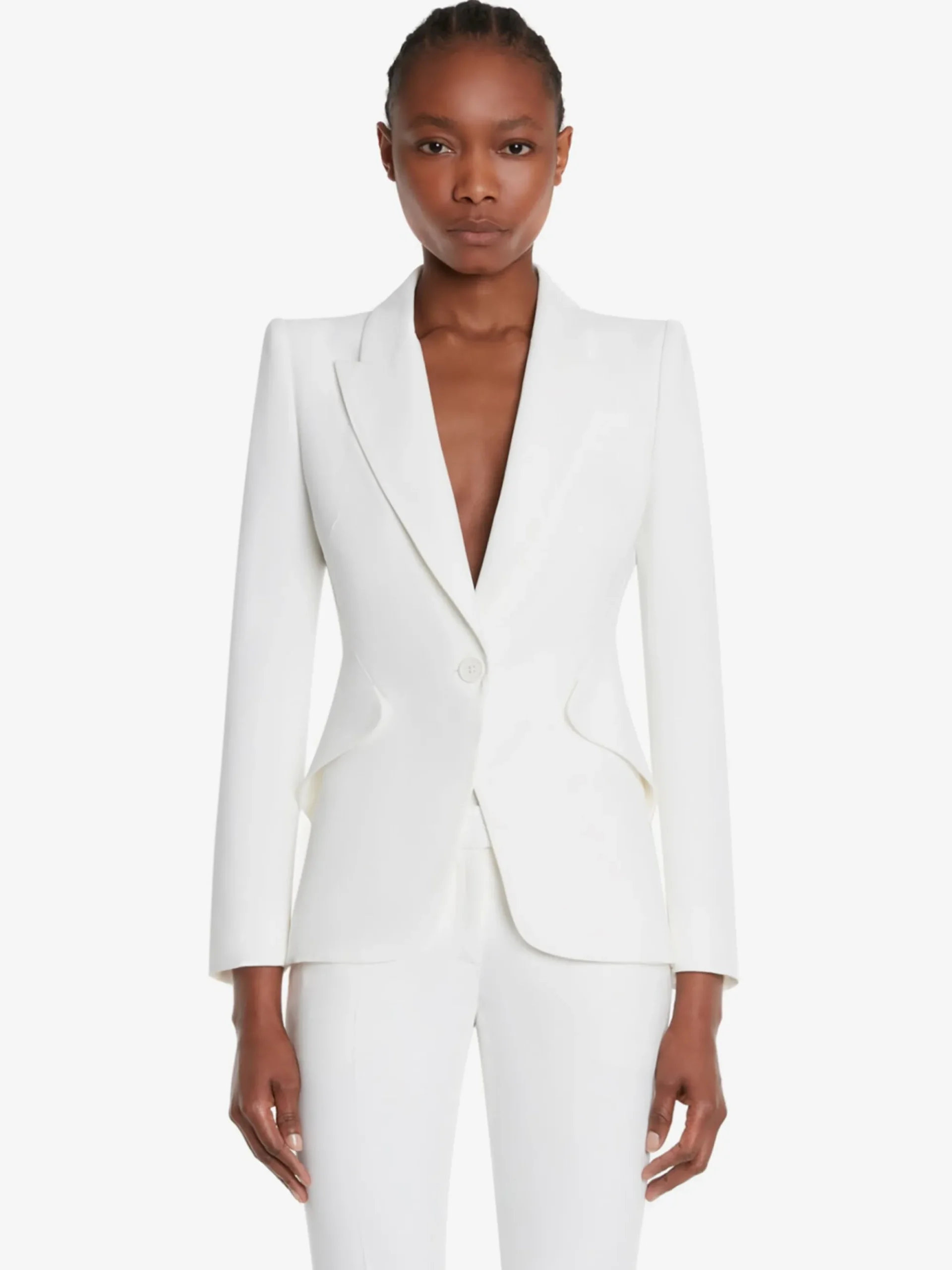 Women's Peak Shoulder Leaf Crepe Jacket in >Alexander McQueen Best