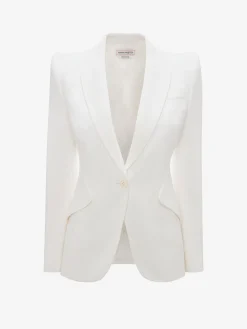 Women's Peak Shoulder Leaf Crepe Jacket in >Alexander McQueen Best