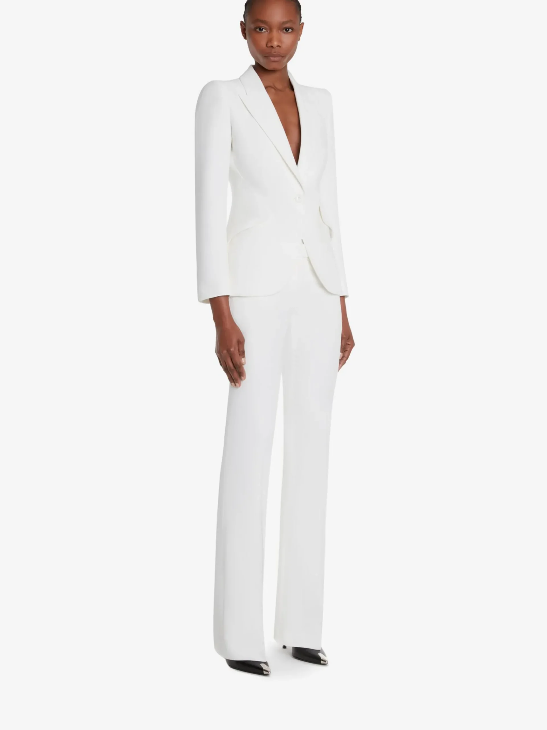Women's Peak Shoulder Leaf Crepe Jacket in >Alexander McQueen Best