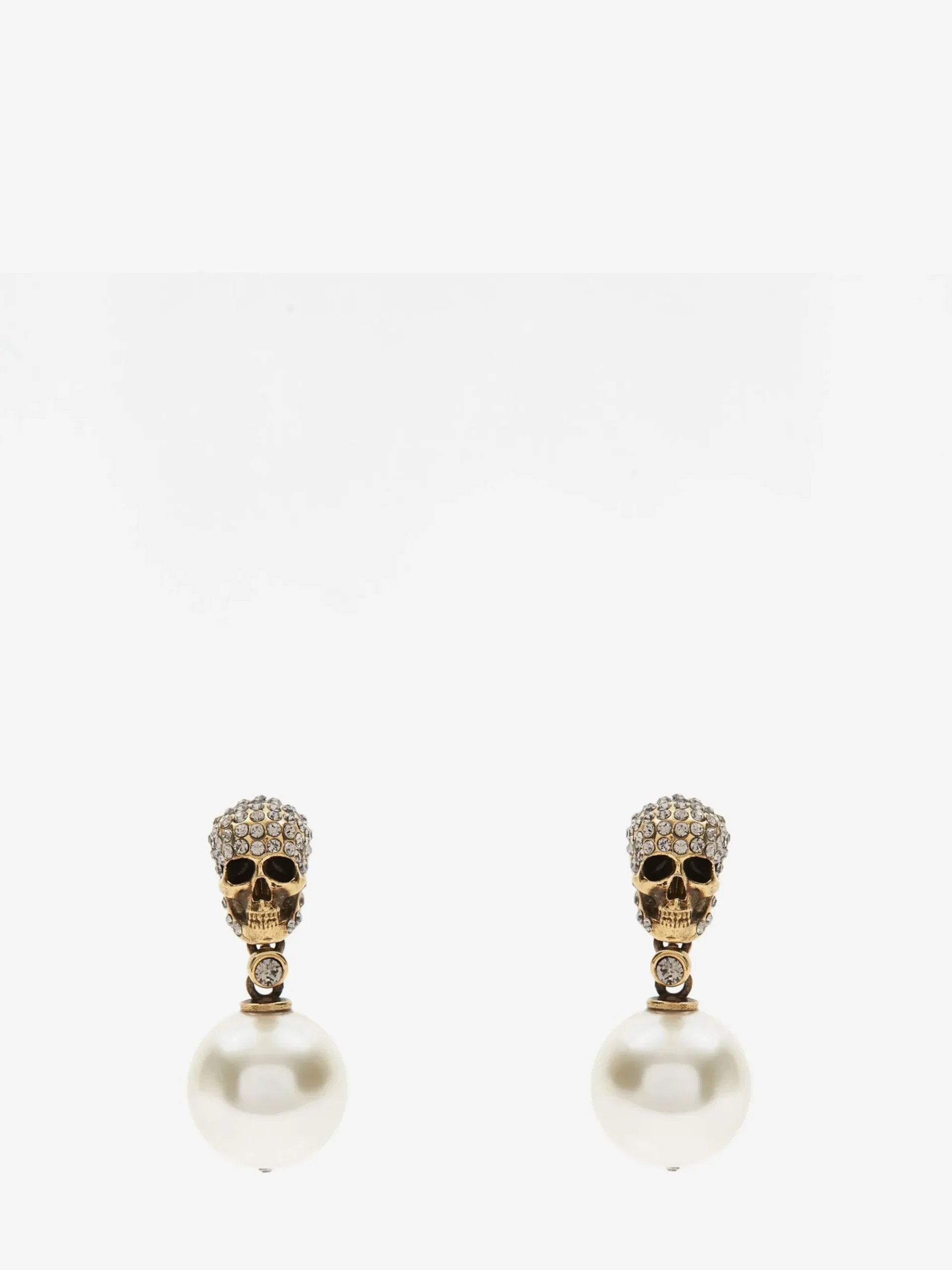 Women's Pearl Pave Skull Earrings in >Alexander McQueen Outlet