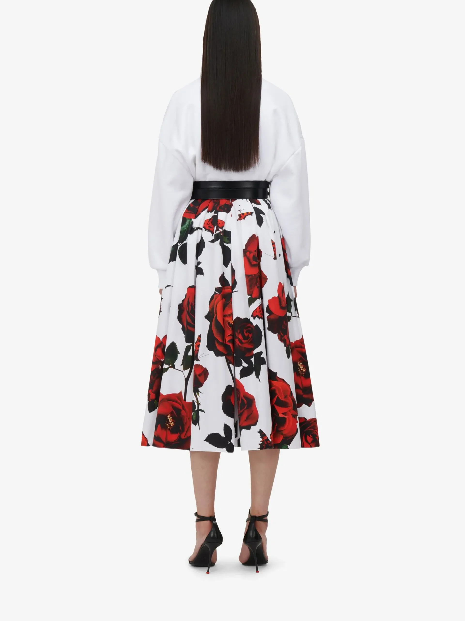Women's Pleated Midi Skirt in >Alexander McQueen New