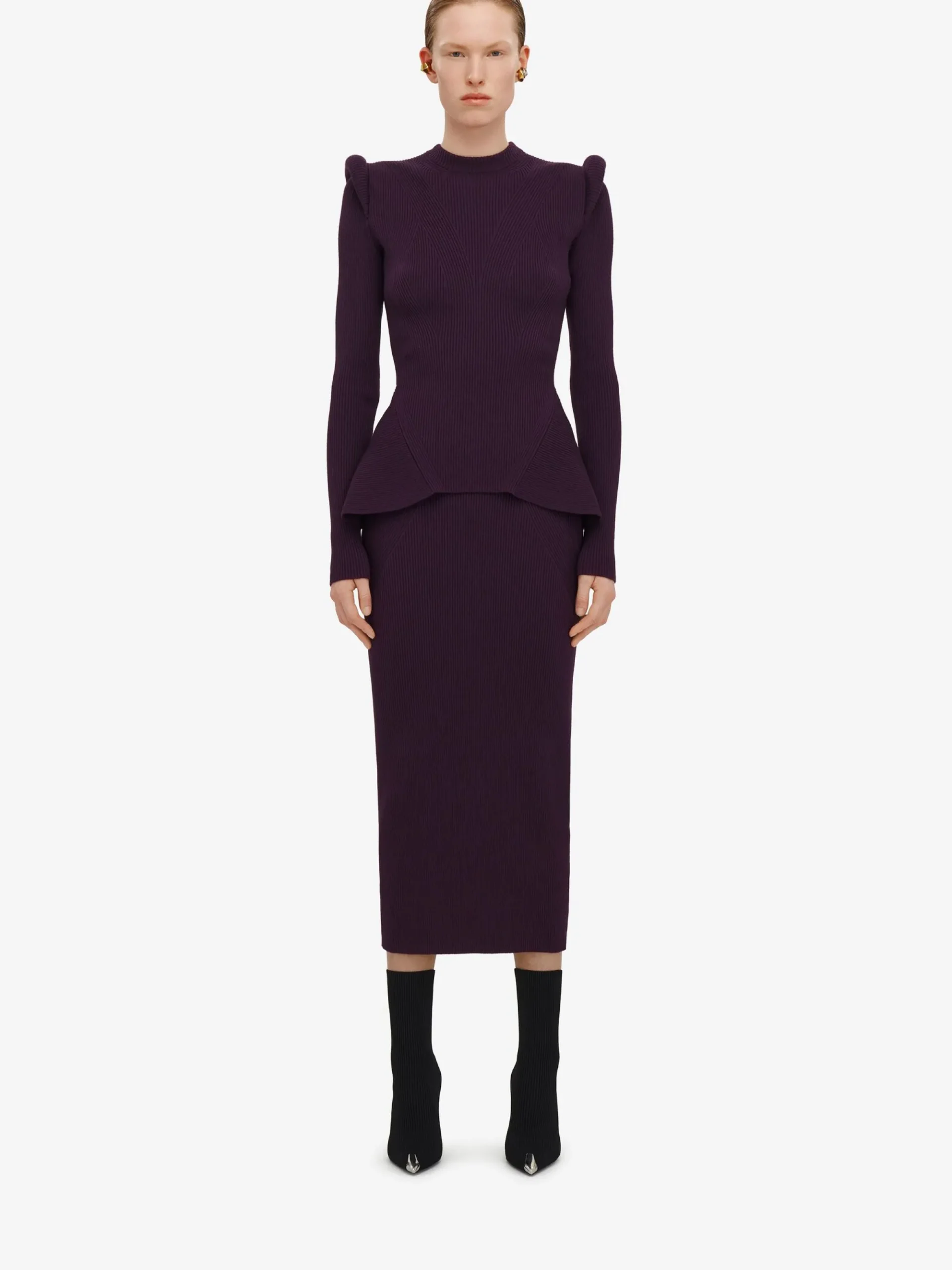 Women's Ribbed Pencil Skirt in >Alexander McQueen Best