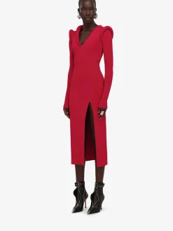 Women's Ribbed-knit Midi Dress in ><noscript><img width=