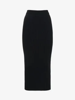 Women's Ribbed-knit Pencil Skirt in >Alexander McQueen Hot
