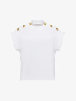 Women's Seal Button T-shirt in >Alexander McQueen Cheap
