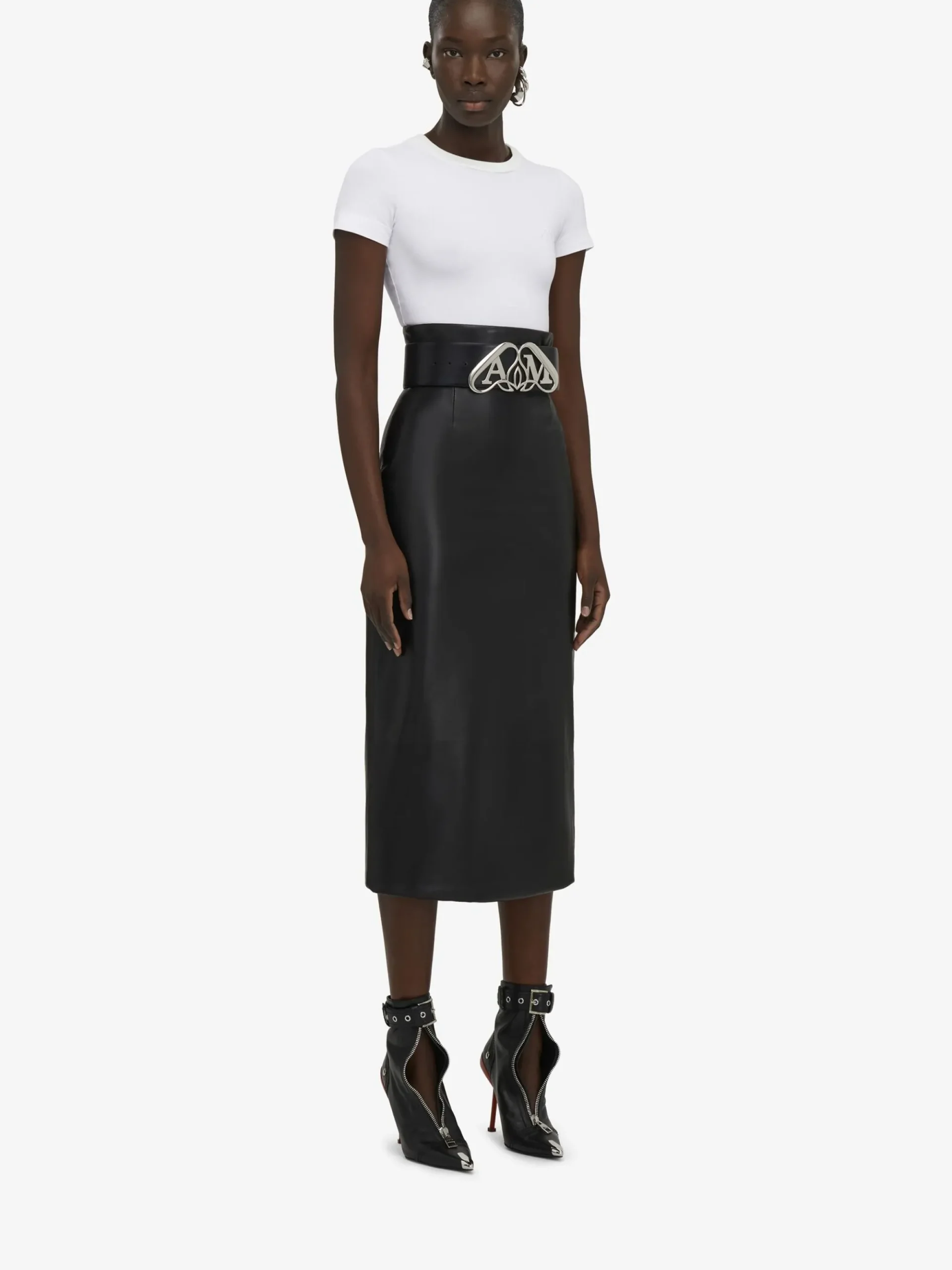 Women's Seal Logo Fitted T-shirt in >Alexander McQueen Shop