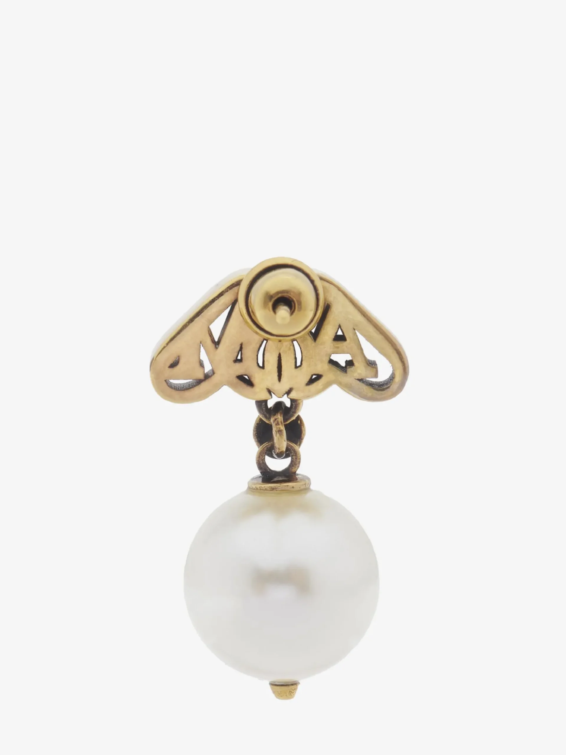 Women's Seal Logo Pearl Earrings in >Alexander McQueen Fashion