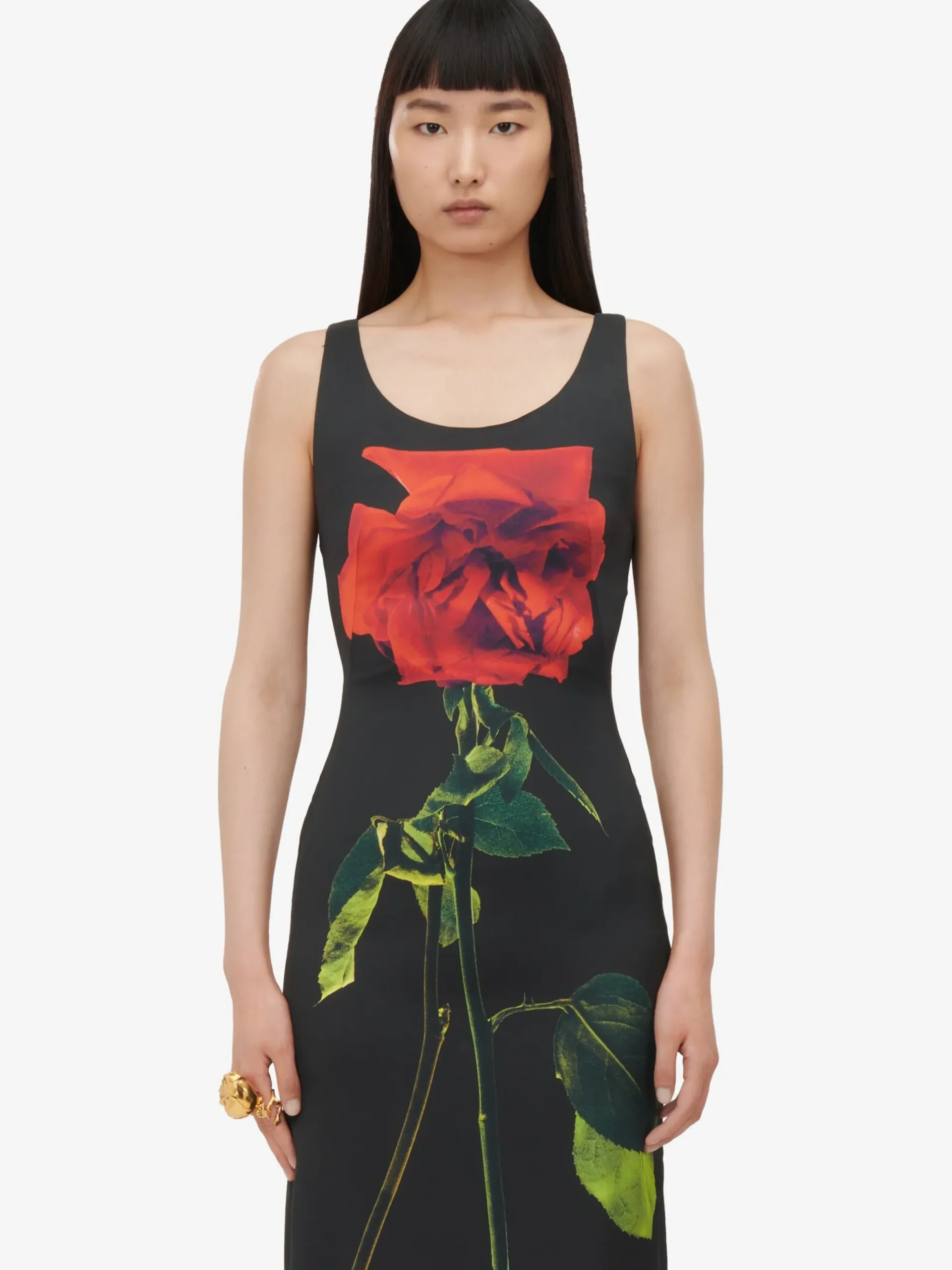 Women's Shadow Rose Pencil Dress in >Alexander McQueen Store