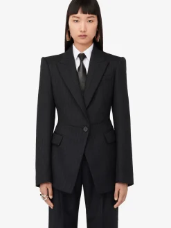 Women's Sharp Peplum Single-breasted Jacket in ><noscript><img width=